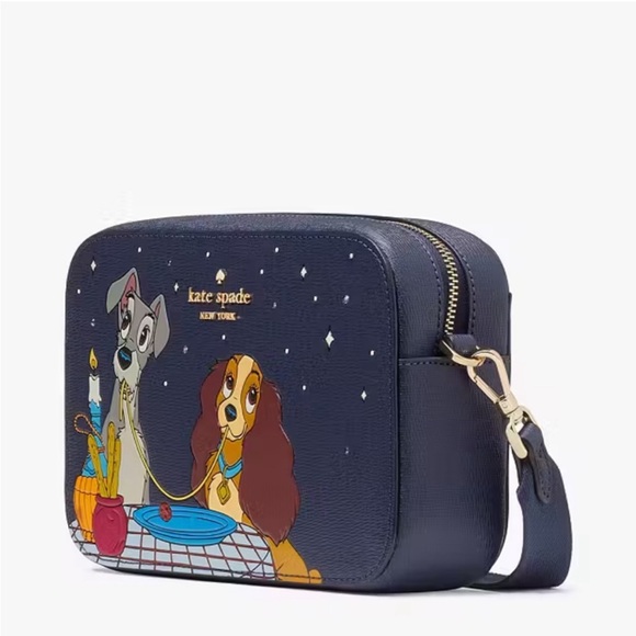 ♠️kate spade X Disney Lady and the Tramp Camera Crossbody Bag, Parisian Blue NWT - Picture 3 of 14